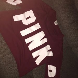Long sleeve crop top (pink)